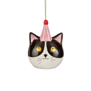 Mica Decorations Kat - Kerstornament - Zwart - 6.5x49x49 cm