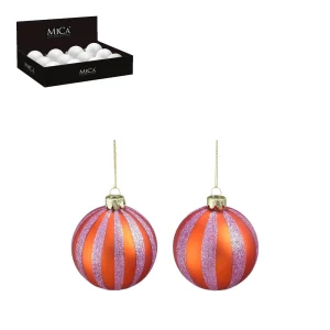 Mica Decorations - Kerstballen - Paars