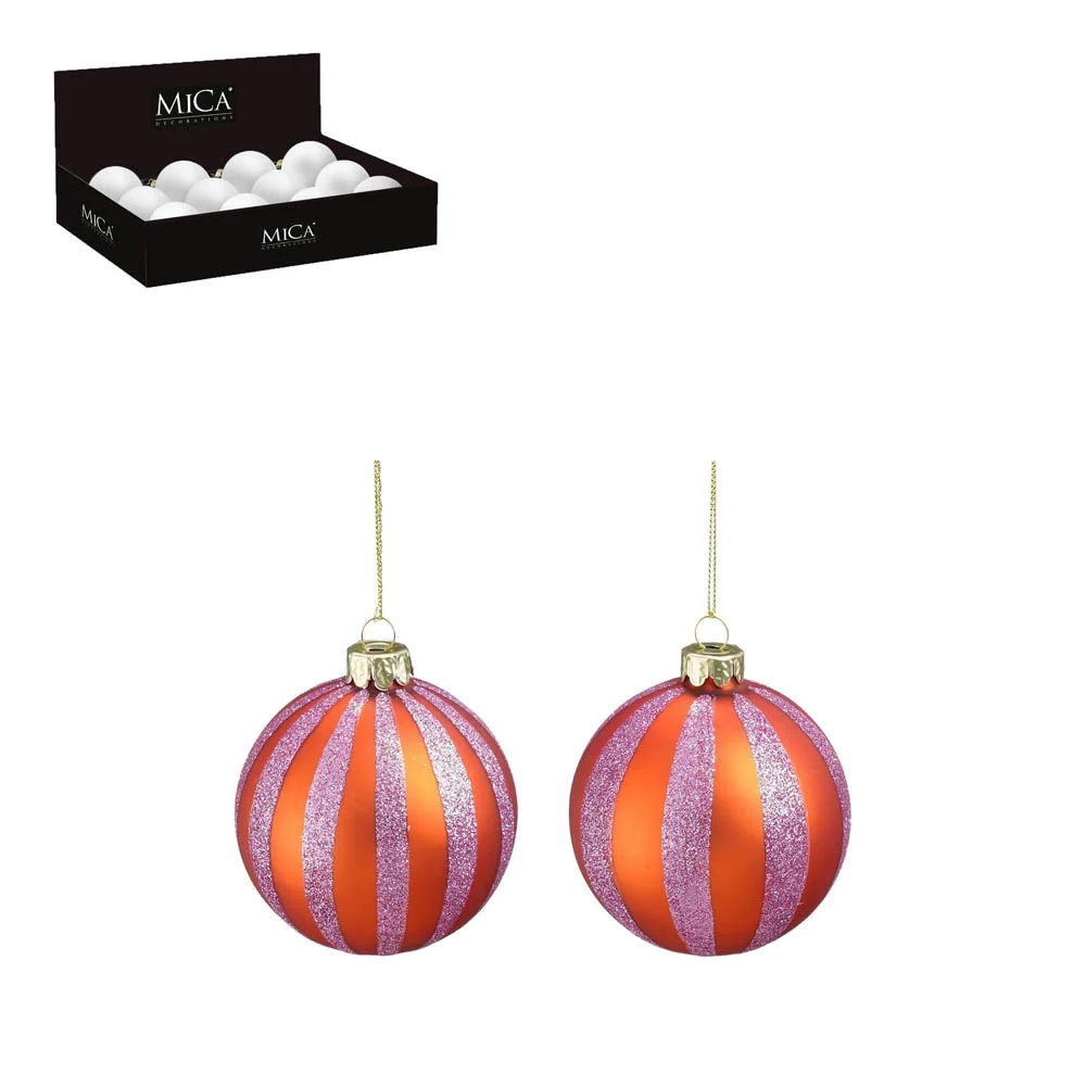 Mica Decorations - Kerstballen - Paars