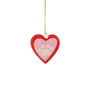 Mica Decorations Pootafdruk Hartje - Kerstornament - Roze - 6x26x2 cm
