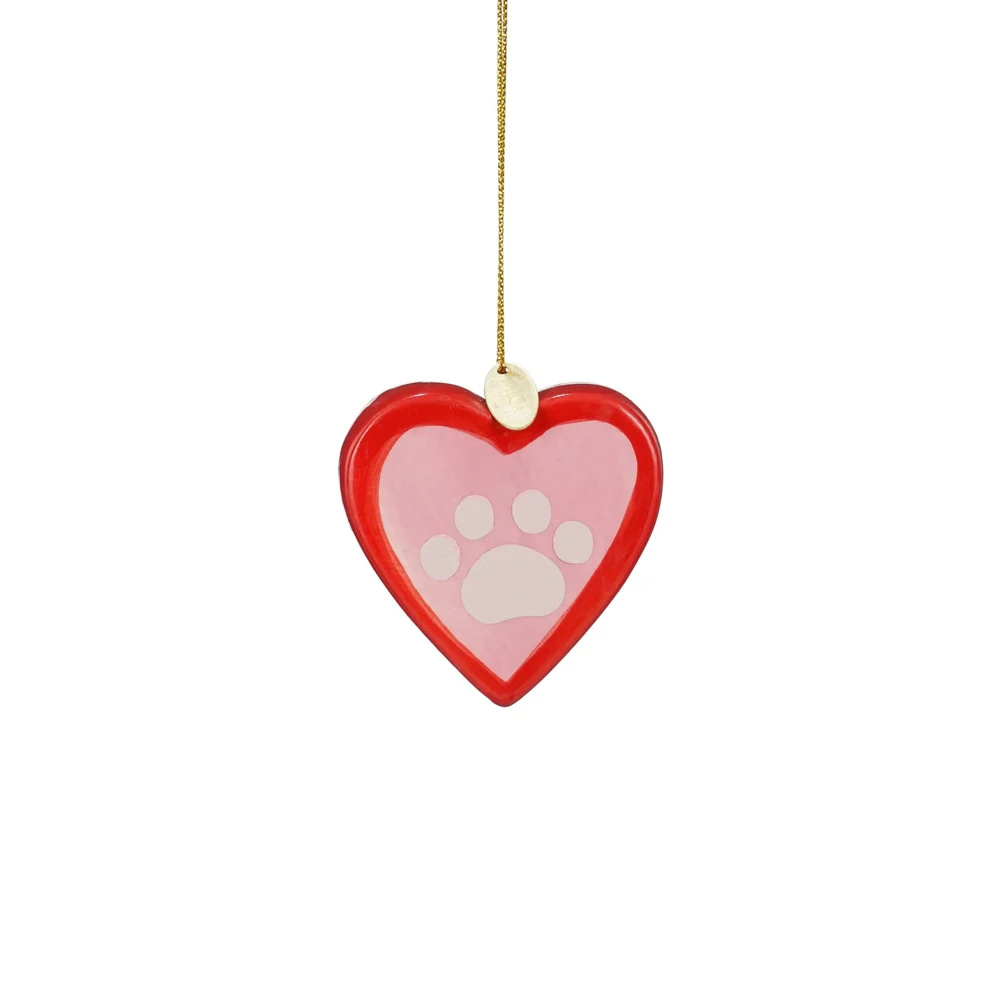 Mica Decorations Pootafdruk Hartje - Kerstornament - Roze - 6x26x2 cm
