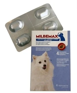 Milbemax Kauwtablet Ontworming Kleine hond / Puppy 4 tabletten