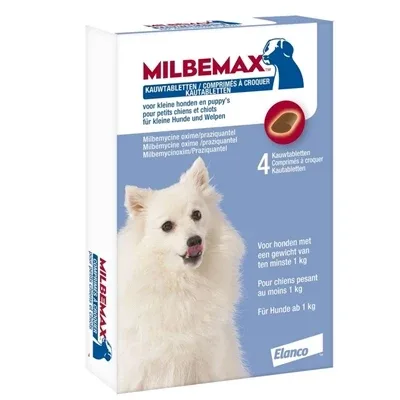 Milbemax Kauwtablet Ontworming Puppy Kleine Hond 4 Tbl - 2.5 mg