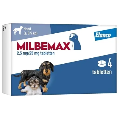 Milbemax Tablet Ontworming Puppy Kleine Hond 0,5 4 Tbl - 10 kg