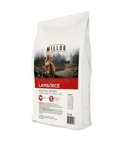 Millor Premium Extruded Fresh Adult Lamb Rice - 15 kg