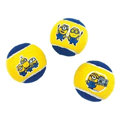 Minions Squeaky Tennisballen Met Piep Geel / Blauw 6,5 Cm - Image 2