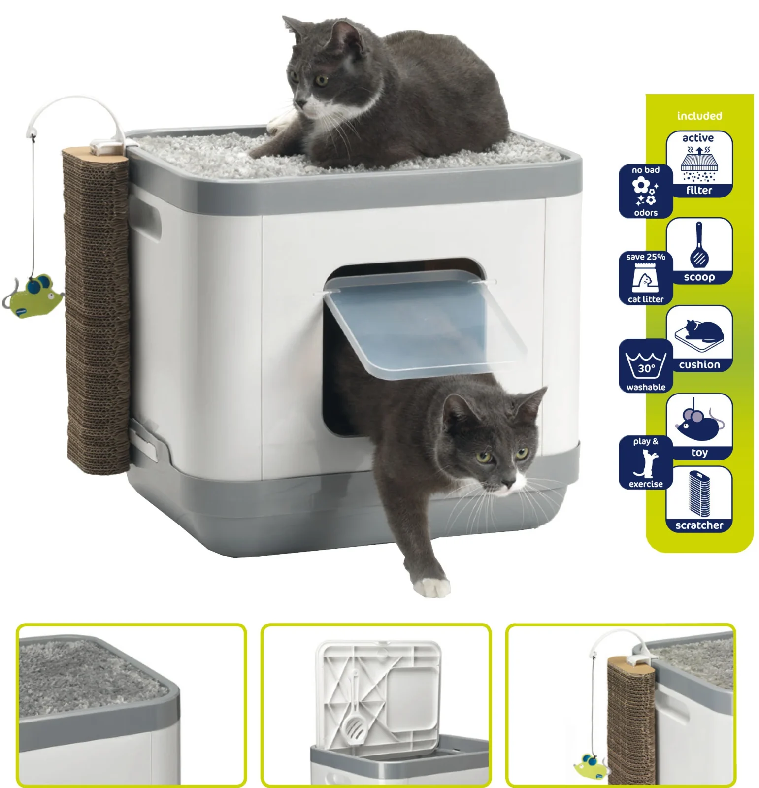 MODERNA - Plastic Kattentoilet/Slaapmand Grijs - Image 2