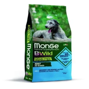 Monge BWild Grain Free All Breeds Adult Ansjovis met Aardappelen en Erwten