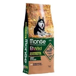 Monge Bwild Grain Free All Breeds Adult Zalm met Erwten