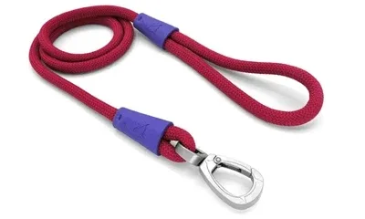 Morso Hondenriem Regular Rope Gerecycled Velvet 120x1 cm - Red
