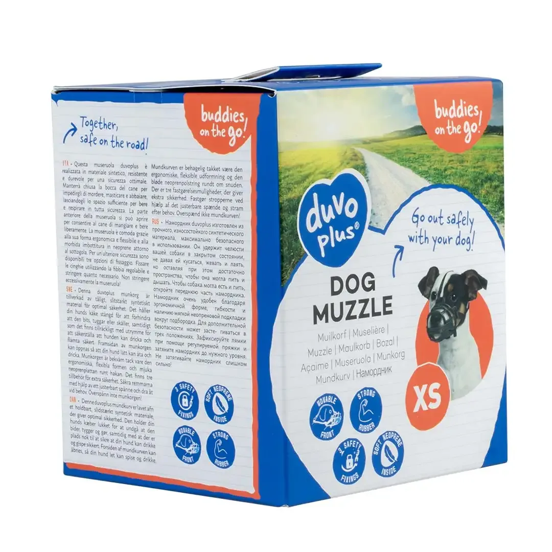 Muilkorf rubber Xsmall zwart/rood