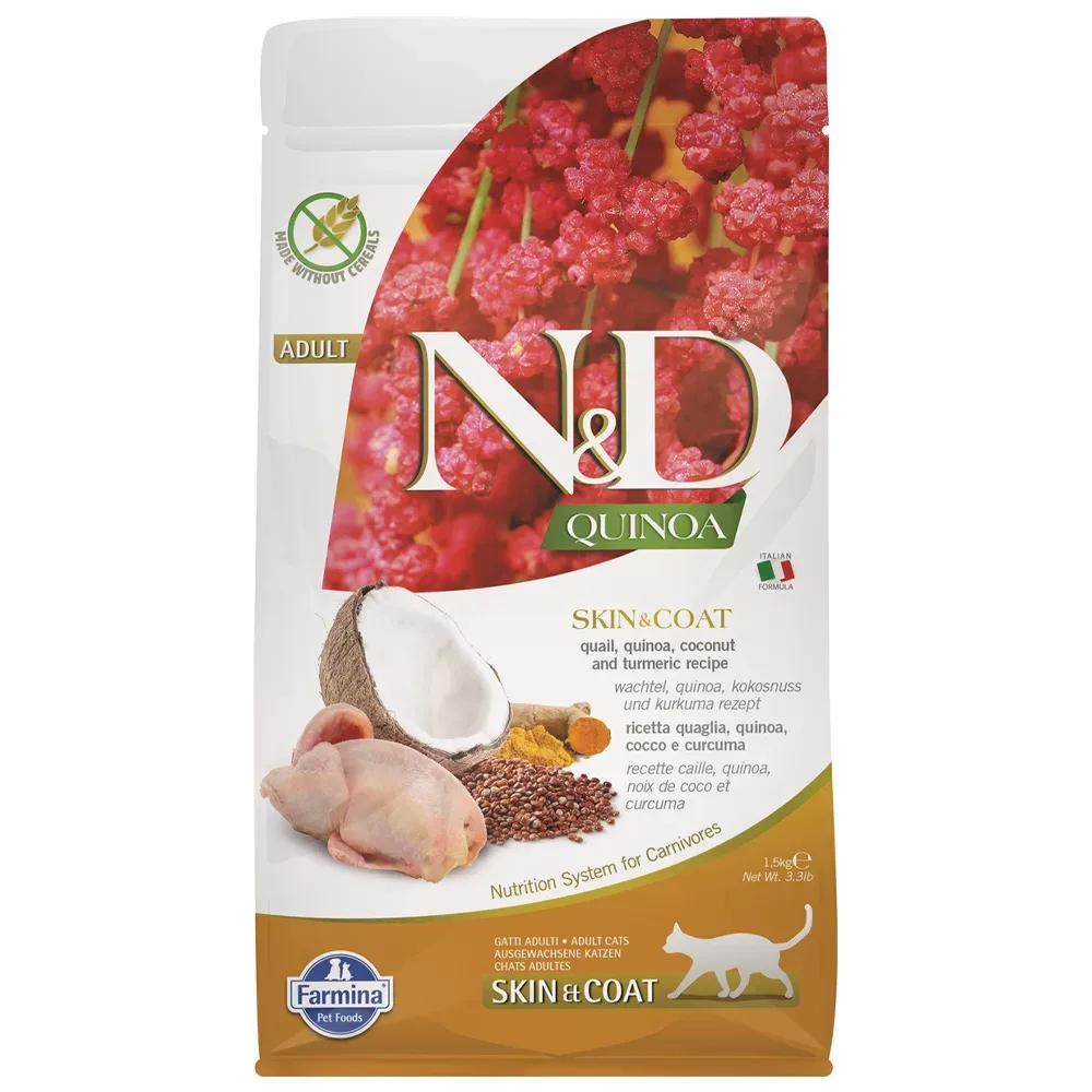 N&D Quinoa Cat Skin and Coat Quail