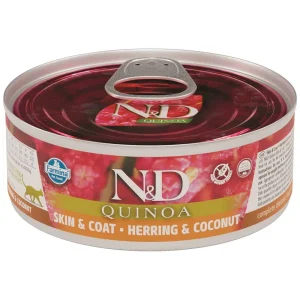 N&D Quinoa Wet Cat Skin and Coat Herring