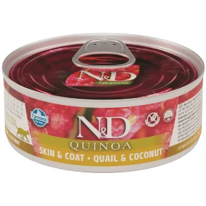 N&D Quinoa Wet Cat Skin and Coat Quail