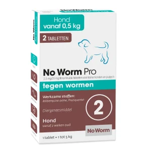 No worm Pro Kauwkablet - Ontworming Kleine honden en puppy's - 4 Stuks - M