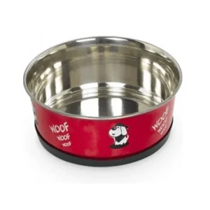Nobby - Heavy Woof - RVS Voerbak - Antislip - Rood - 950ml