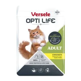 Opti Life Adult chunks in bouillon - Natvoer - Kip 85 g - Natvoer - Pets Place