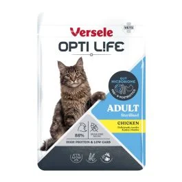 Opti Life Adult Sterilised chunks in bouillon - Natvoer - Kip 85 g - Natvoer - Pets Place