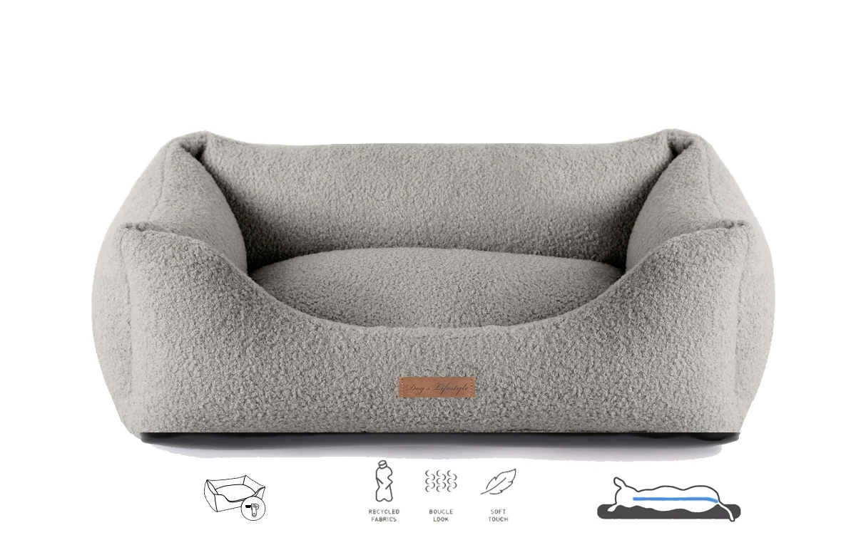 Orthopedische hondenmand Boucle Grijs