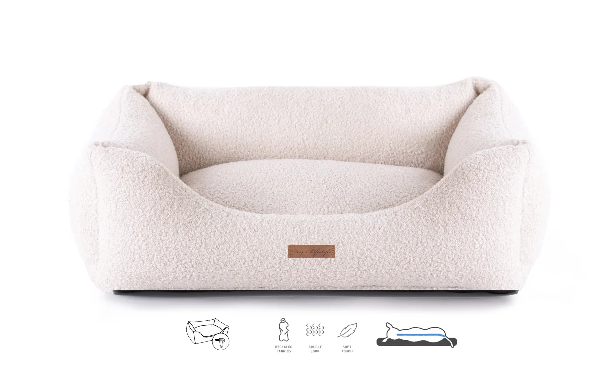 Orthopedische hondenmand Boucle Ivory