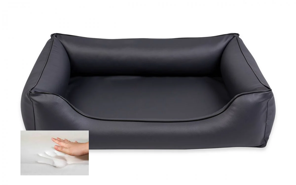 Orthopedische hondenmand Eco-Leer Antraciet 100cm