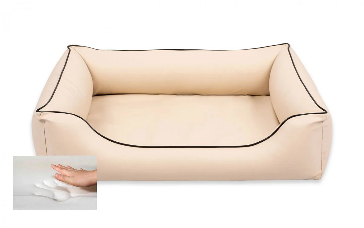 Orthopedische Hondenmand Eco-Leer Beige