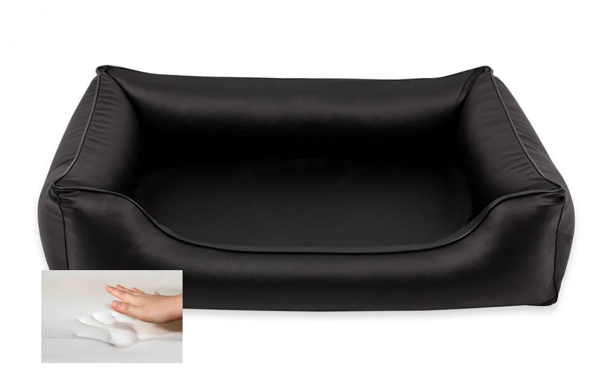 Orthopedische hondenmand Eco-Leer Zwart