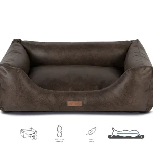 Orthopedische Hondenmand Lederlook Soft Bruin