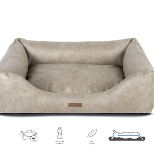 Orthopedische Hondenmand Lederlook Soft Taupe