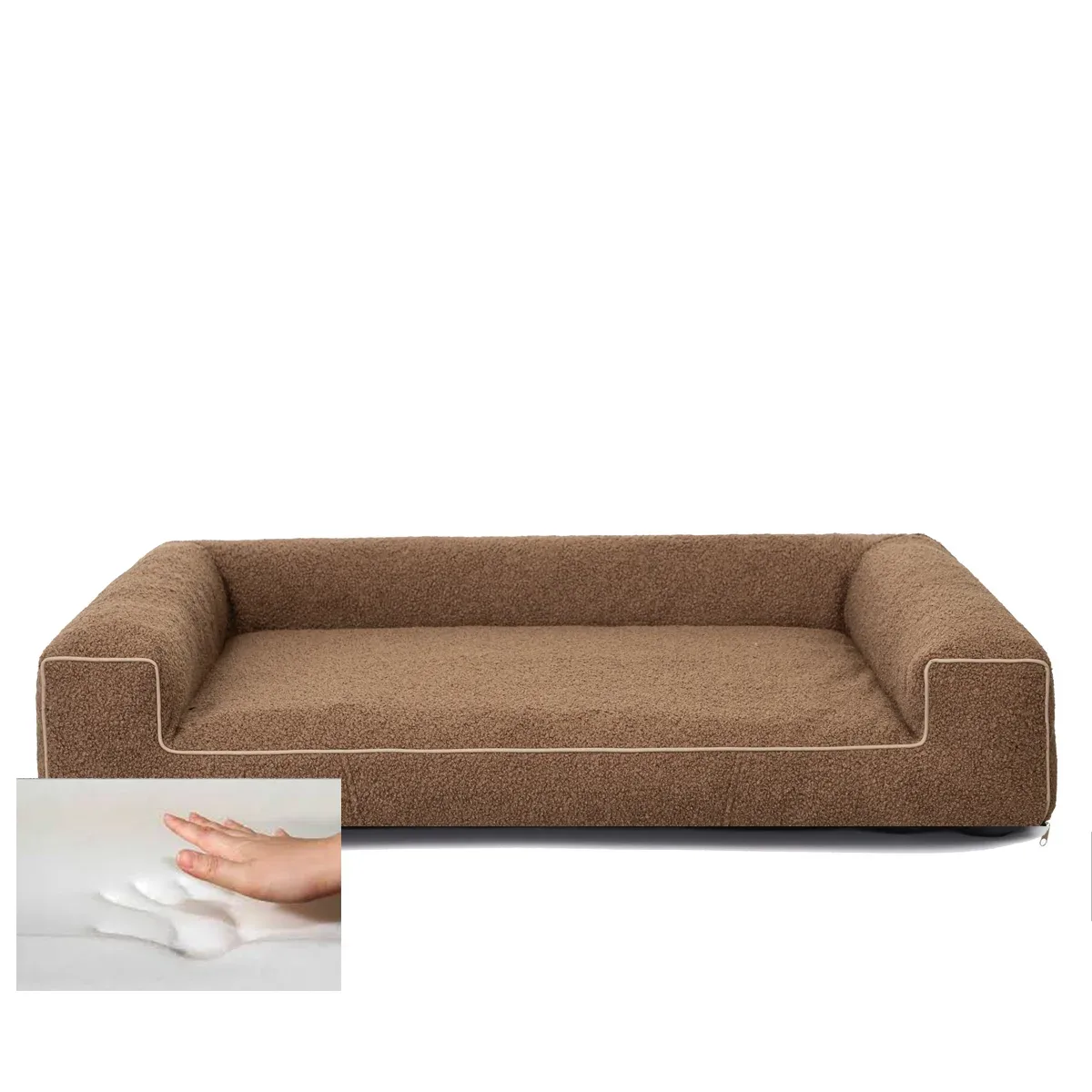 Orthopedische Hondenmand Lounge Bed Boucle Bruin / Terra - Image 2