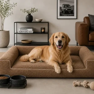 Orthopedische Hondenmand Lounge Bed Boucle Bruin / Terra