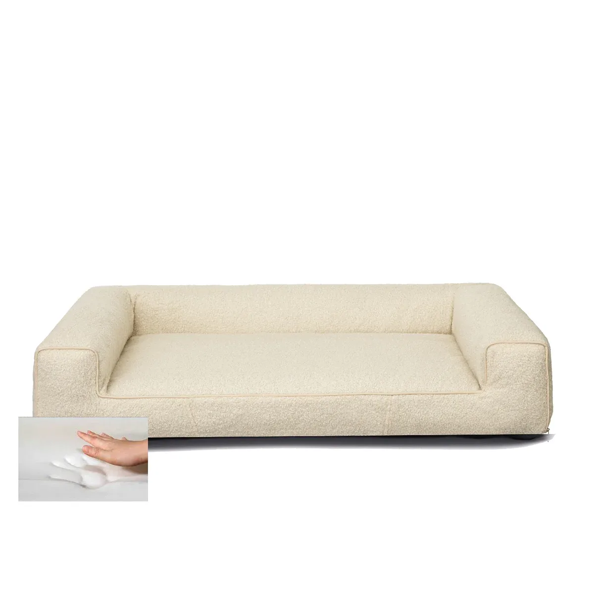 Orthopedische Hondenmand Lounge Bed Boucle Ivoor - Image 2