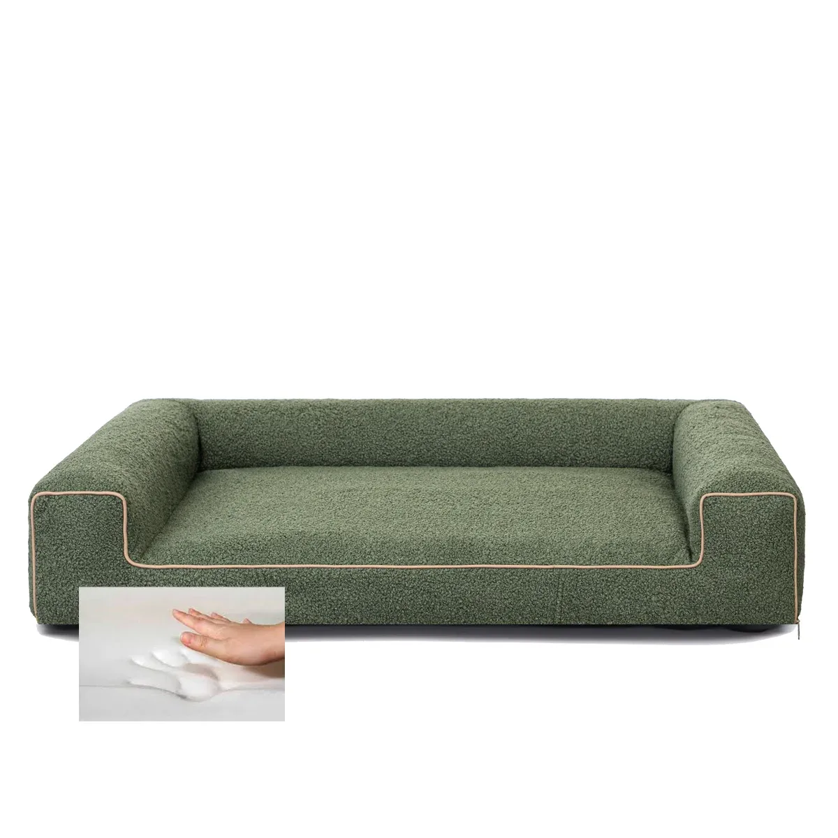Orthopedische Hondenmand Lounge Bed Boucle Mosgroen - Image 2