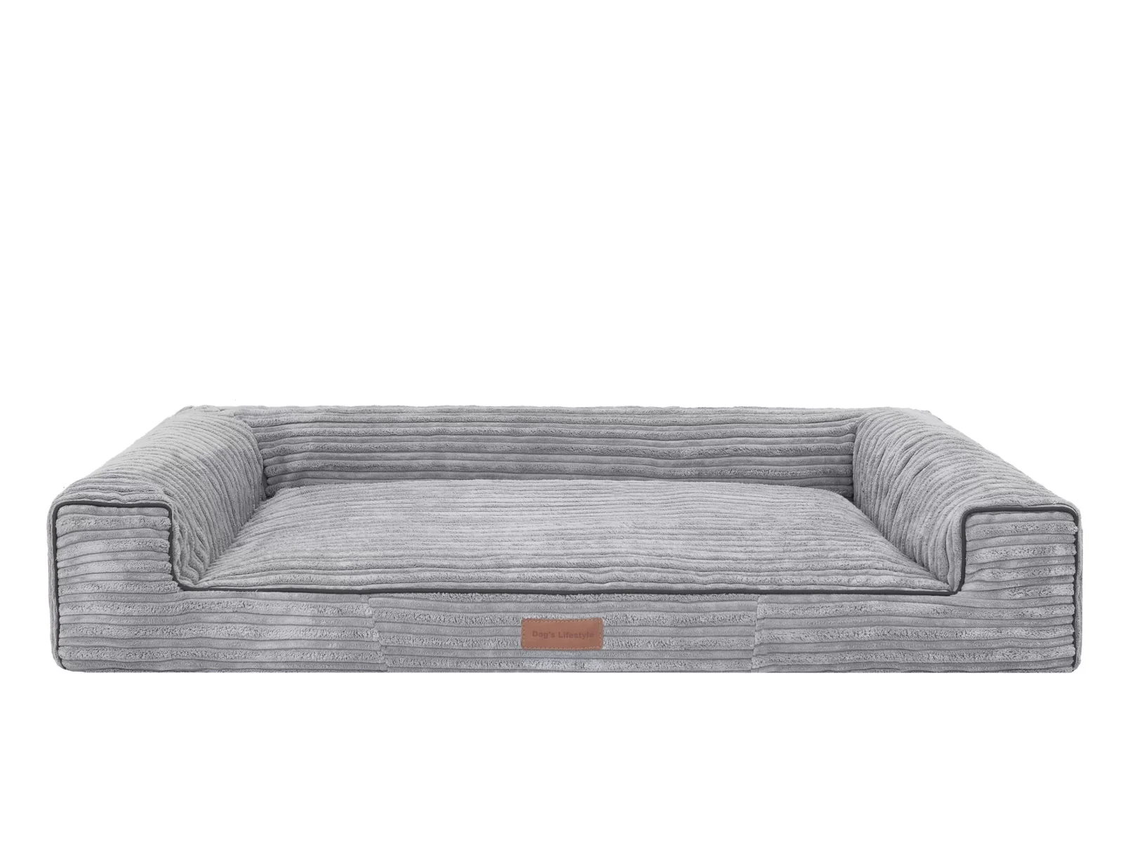 Orthopedische Hondenmand Lounge Bed Rib Grijs – Wasbare Hoes – 2 Maten - Image 2