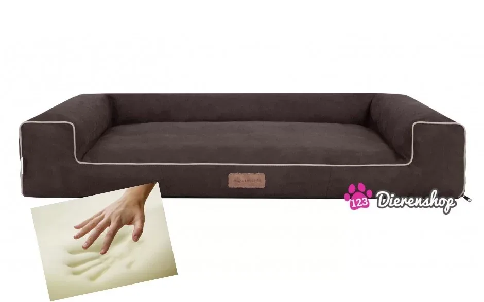 Orthopedische hondenmand Lounge Bed Suedine Bruin 100 cm