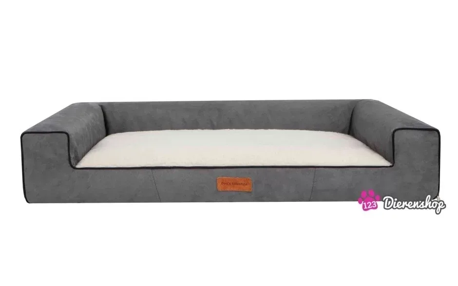 Orthopedische hondenmand Lounge Bed Suedine Deluxe Grijs 100 cm - Image 2