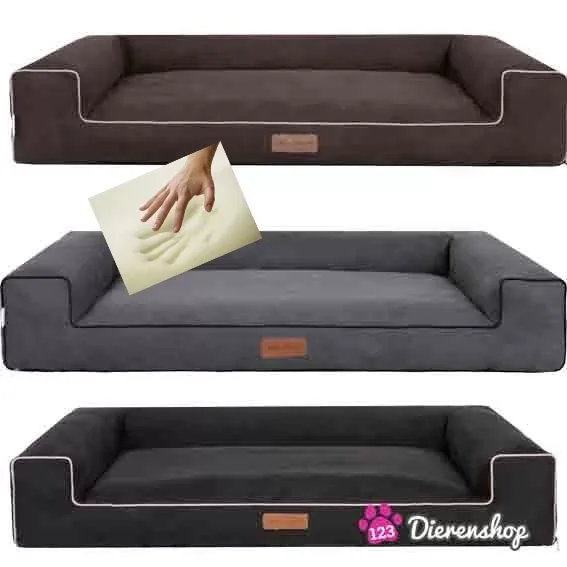 Orthopedische hondenmand Lounge Bed Suedine Grijs 100 cm - Image 2