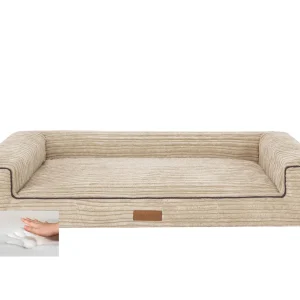 Orthopedische hondenmand Lounge Bed Supersoft Rib Beige 100cm