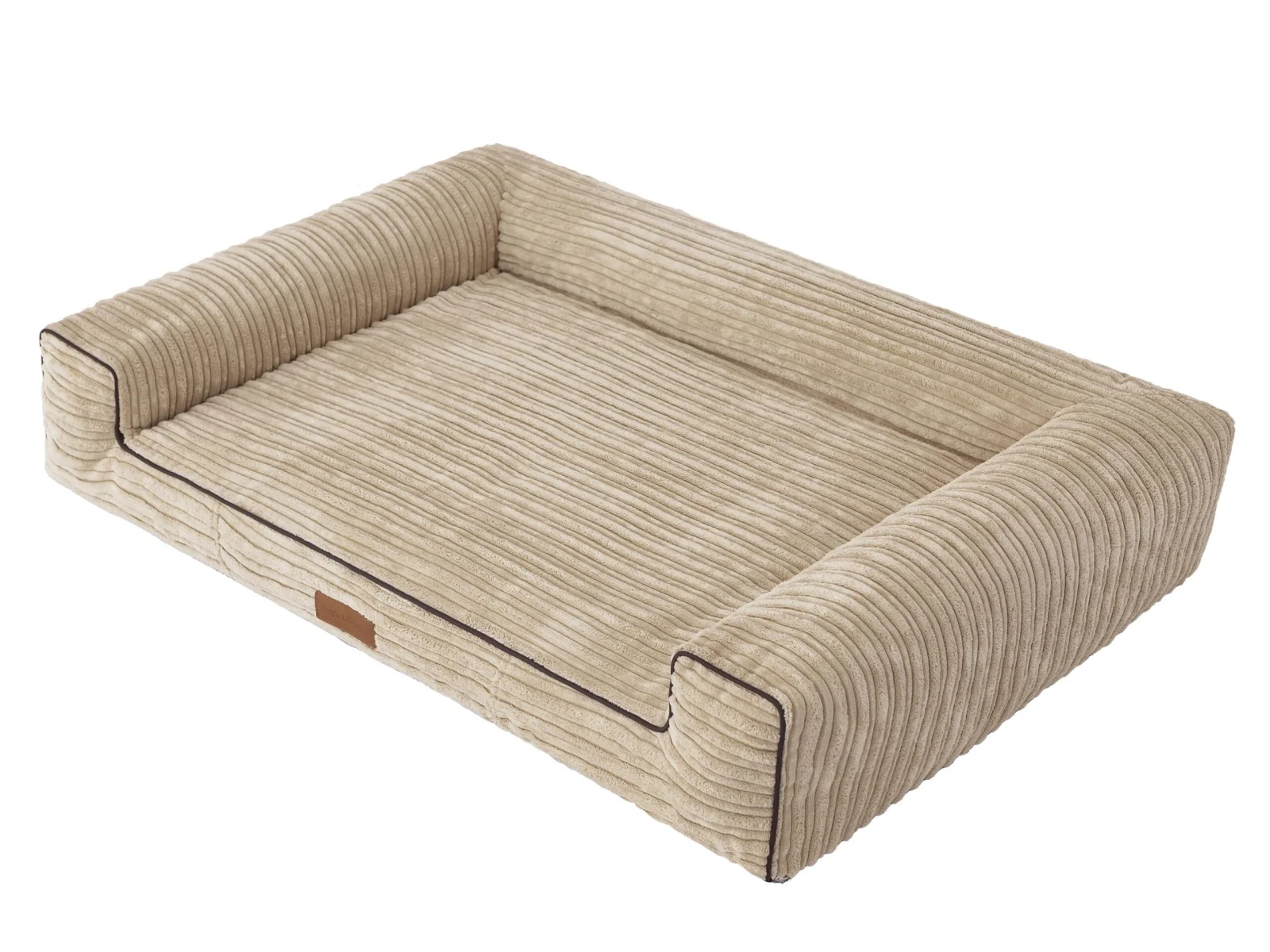 Orthopedische hondenmand Lounge Bed Supersoft Rib Beige 100cm - Image 2