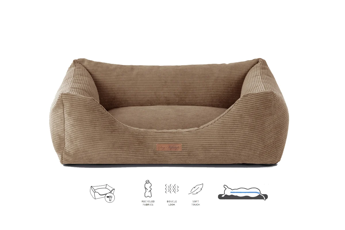 Orthopedische Hondenmand Ribbed Bruin