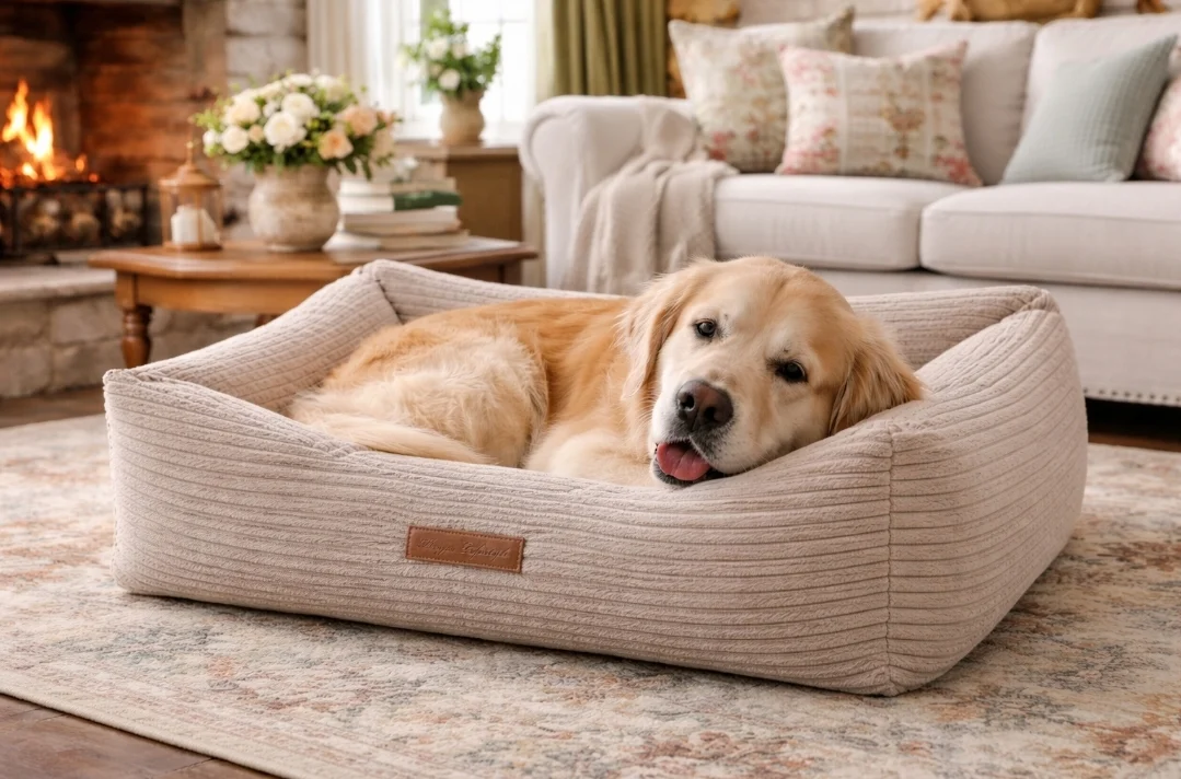 Orthopedische Hondenmand Ribbed Deluxe Taupe