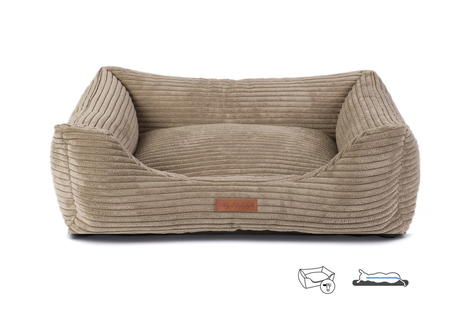 Orthopedische Hondenmand Ribbed Deluxe Taupe - Image 2