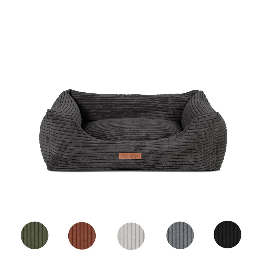 Orthopedische Hondenmand Ribbed Deluxe Zwart