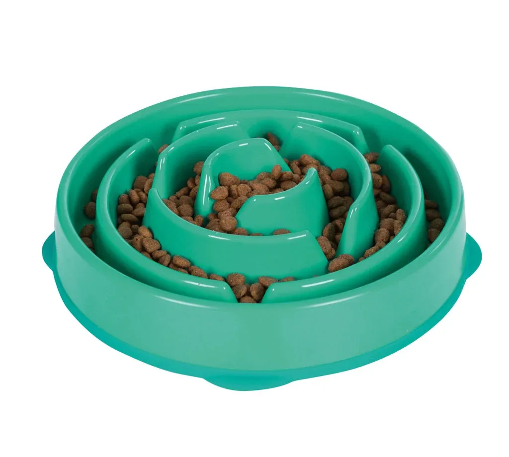 Outward Hound Anti-Schrok mini - Voerbak - Blauw - 21 cm