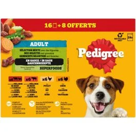 Pedigree Adult Mix Selectie in Saus - Natvoer - met groenten 24x100 g - Natvoer - Pets Place