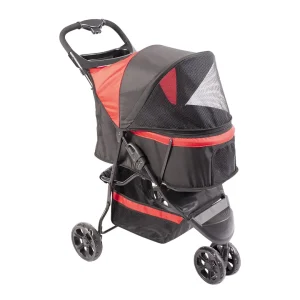 Pet Buggy 3-wieler 79x55x99cm – max. 15kg zwart/rood
