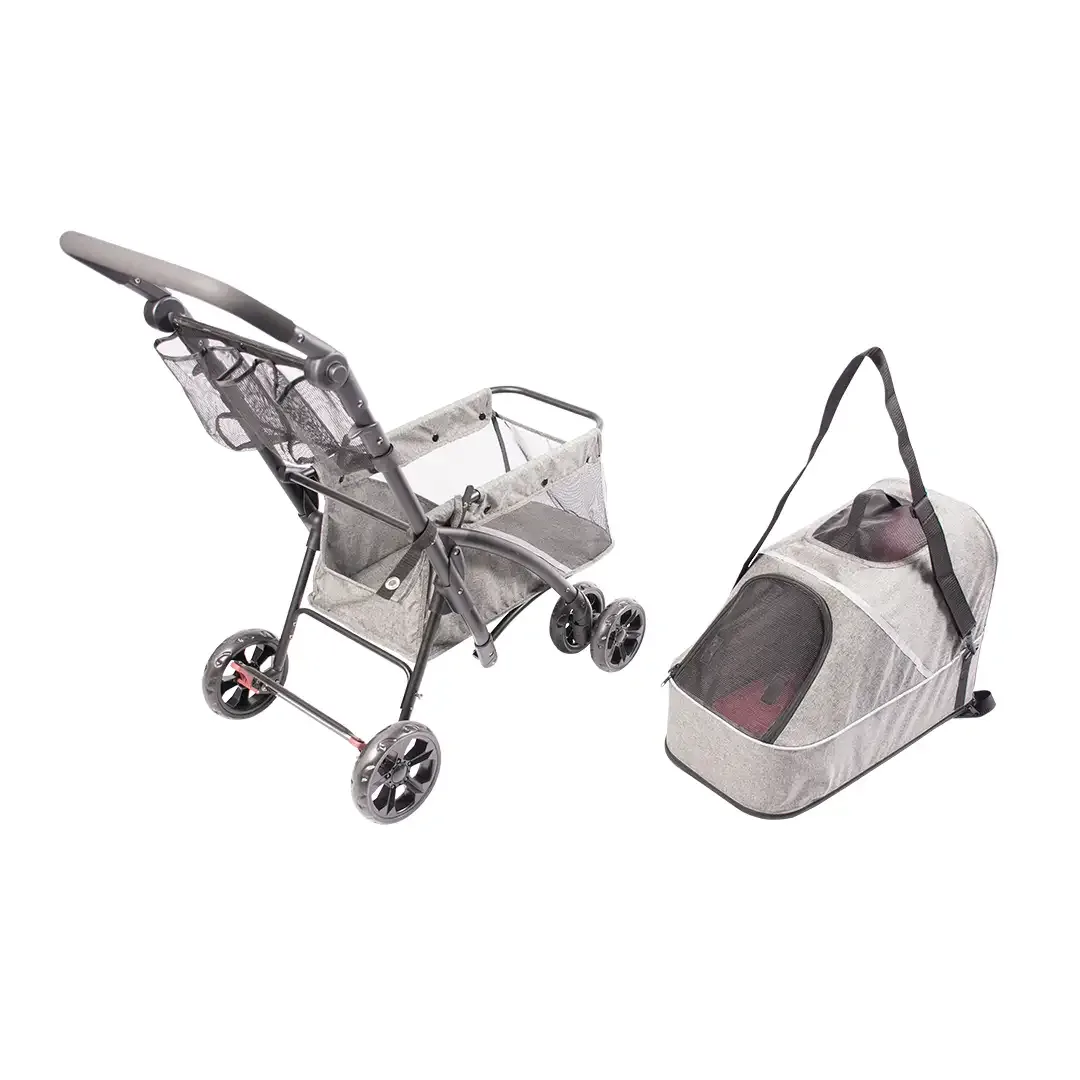Pet Buggy Deluxe 79x46x99cm – max. 15kg grijs - Image 2