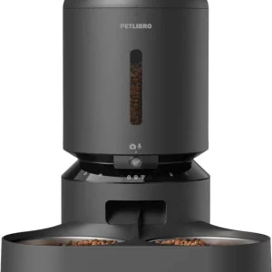 Petlibro - Automatische Dubbele Kattenvoerbak met camera - 5 l - Zwart - 1x35.8x1 cm
