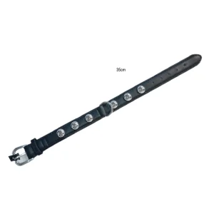 Pettarazzi - Artileather - Chique halsband - Zwart/Zilver - 40cmx20mm