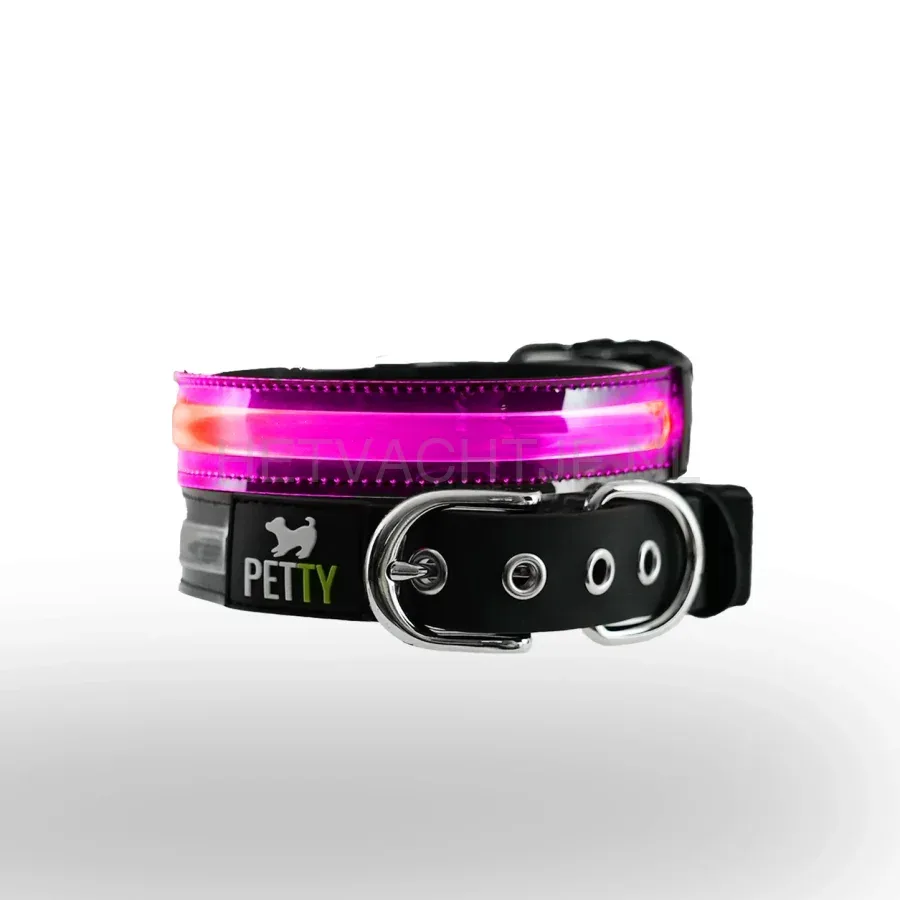 PettyItalia - LED Biothane Halsband Paars